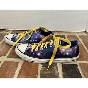 CONVERSE Chuck Taylor All Star Low Top Sneakers Purple Blue Galaxy Print Women 8